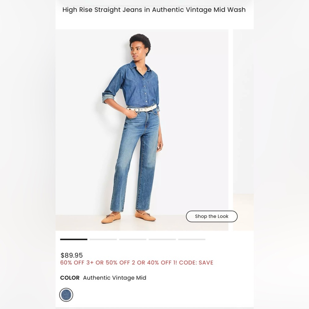 Loft high rise straight ankle jeans